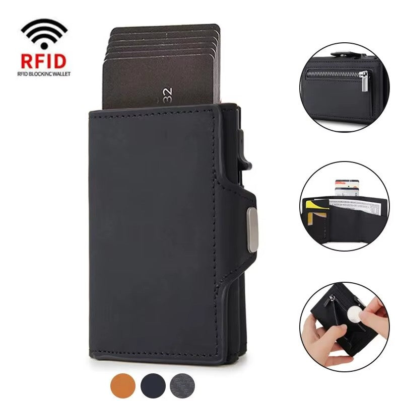 Porte Carte en Cuir Anti RFID (4 Coloris)